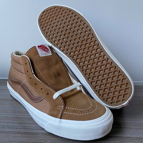 Vans Vault Og SK8 LX Mid Skate Shoes Men's Tobacco Brown - Picture 8 of 14